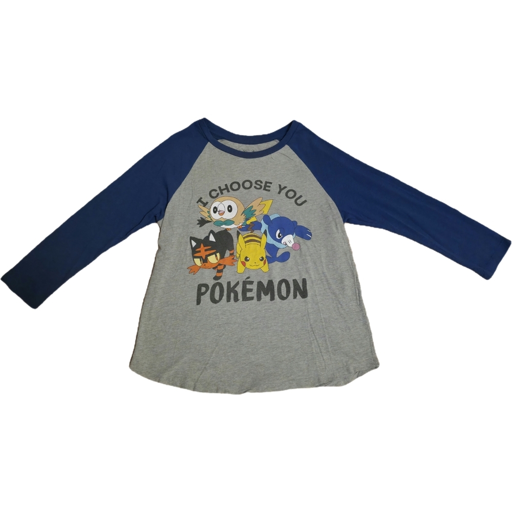 Pokemon Blue and Gray Long Sleeve Tees